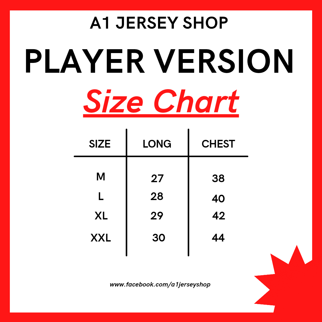 Player Size Chart
